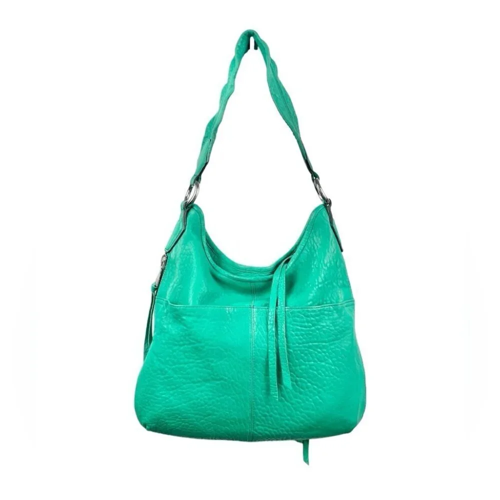 Aimee Kestenberg Good Times Teal Bubble Leather Hobo Bag
